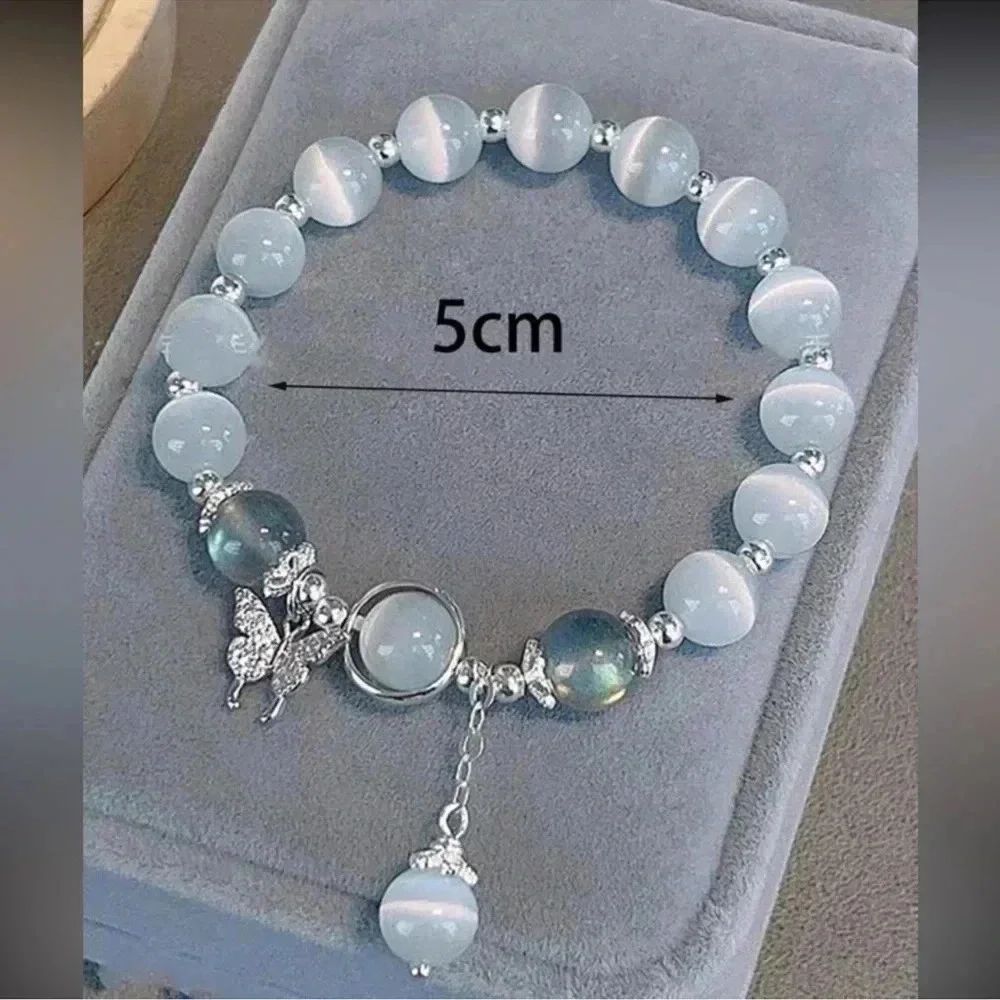 2 LEFT! Beaded Butterfly Charm Bracelet